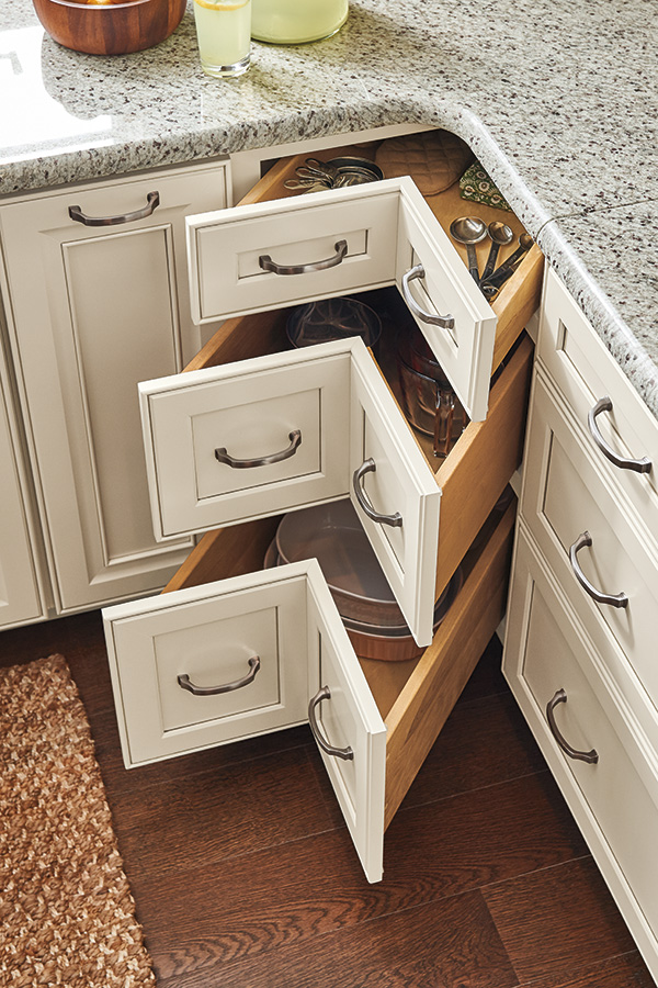 corner cabinet drawer detailing