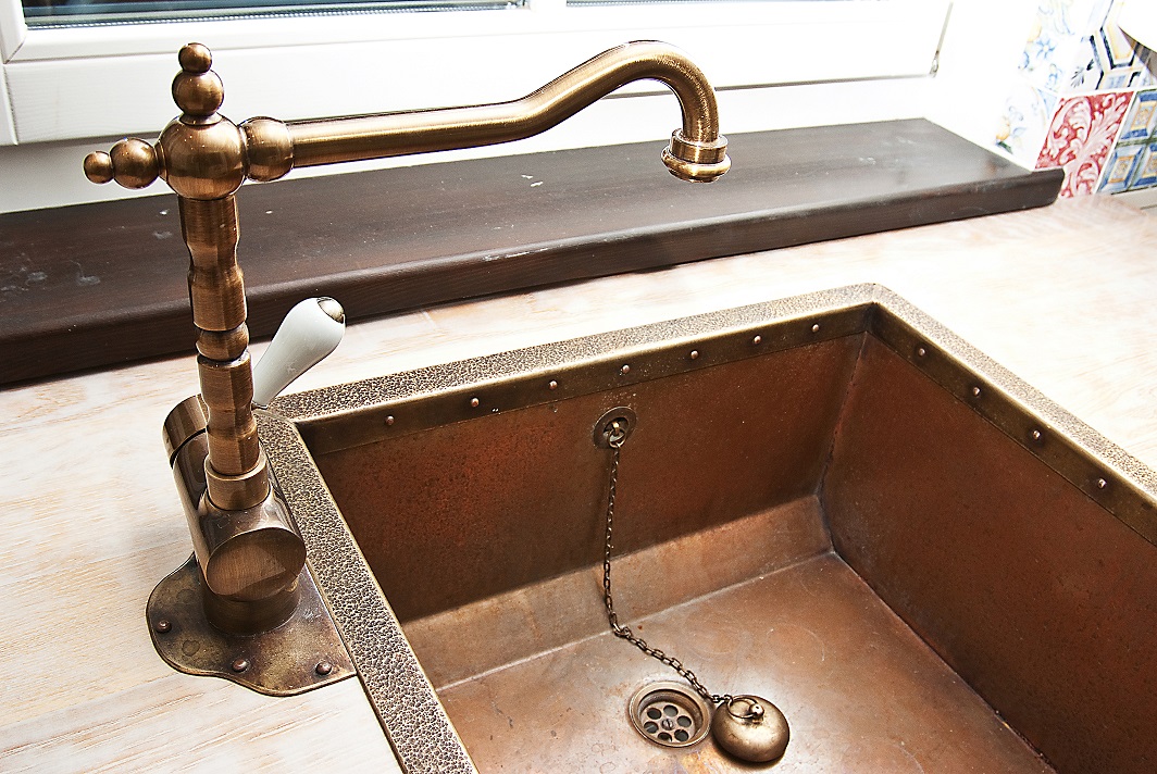 copper single bowl sink
